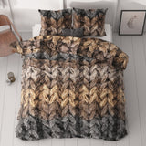 Microfibre Duvet Cover Set Trendy knits | Brown | King Long - 240cm (W) x 220cm (L) - The Bedding & Blankets Store