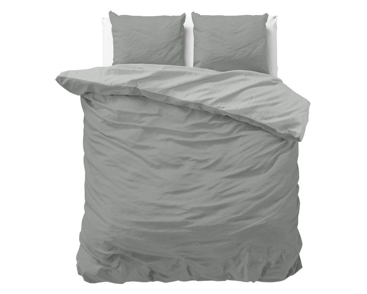 Microfibre Duvet Cover Set Twin Face | Grey/Anthracite | King Long - 240cm (W) x 220cm (L) - The Bedding & Blankets Store