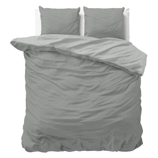 Microfibre Duvet Cover Set Twin Face | Grey/Anthracite | King Long - 240cm (W) x 220cm (L) - The Bedding & Blankets Store