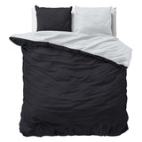 Microfibre Duvet Cover Set Twin Face | White/Black | King Long - 240cm (W) x 220cm (L) - The Bedding & Blankets Store
