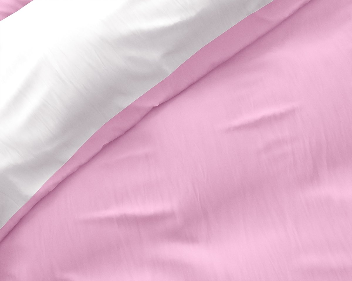 Microfibre Duvet Cover Set Twin Face | White/Pink | King Long - 240cm (W) x 220cm (L) - The Bedding & Blankets Store