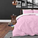 Microfibre Duvet Cover Set Twin Face | White/Pink | King Long - 240cm (W) x 220cm (L) - The Bedding & Blankets Store