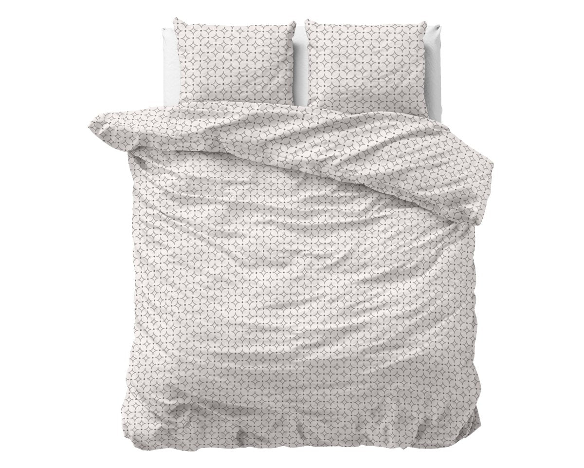 Microfibre Duvet Cover Set Vardo | White | Double - 200cm (W) x 220cm (L) - The Bedding & Blankets Store