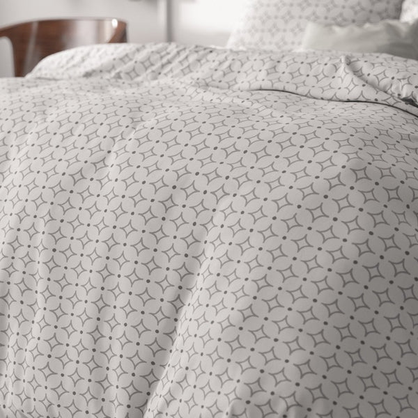 Microfibre Duvet Cover Set Vardo | White | Double - 200cm (W) x 220cm (L) - The Bedding & Blankets Store