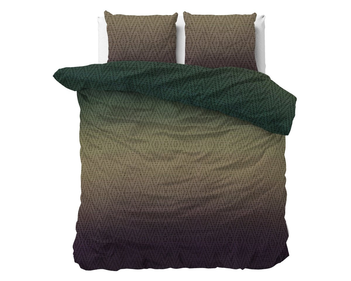 Microfibre Duvet Cover Set Warm Knits | Brown | Double - 200cm (W) x 200/220cm (L) - The Bedding & Blankets Store