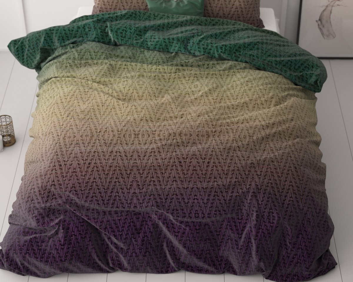 Microfibre Duvet Cover Set Warm Knits | Brown | Double - 200cm (W) x 200/220cm (L) - The Bedding & Blankets Store