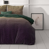 Microfibre Duvet Cover Set Warm Knits | Brown | Double - 200cm (W) x 200/220cm (L) - The Bedding & Blankets Store