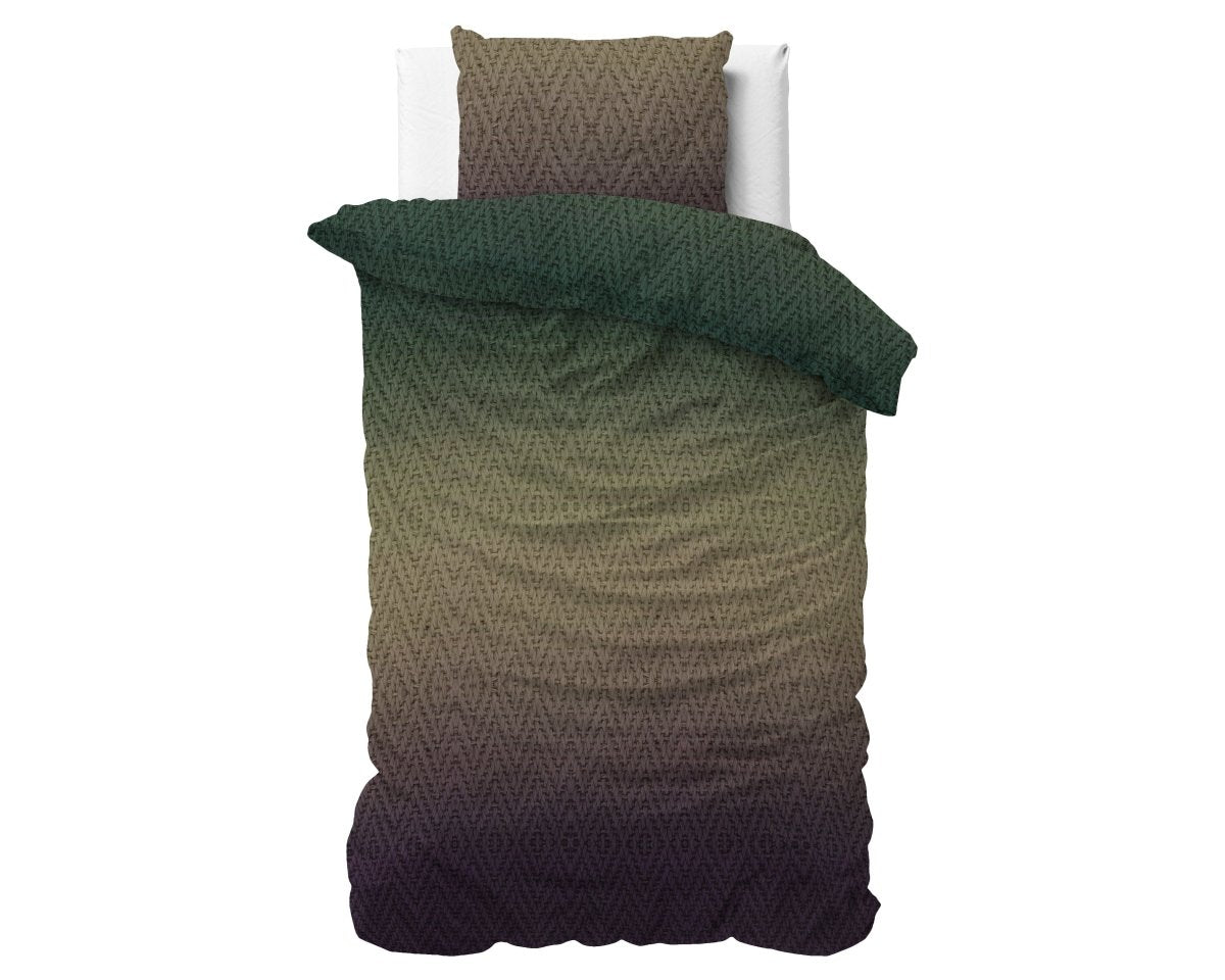 Microfibre Duvet Cover Set Warm Knits | Brown | Double - 200cm (W) x 200/220cm (L) - The Bedding & Blankets Store