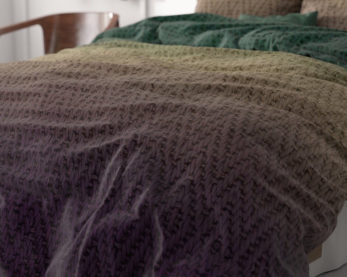 Microfibre Duvet Cover Set Warm Knits | Brown | Double - 200cm (W) x 200/220cm (L) - The Bedding & Blankets Store