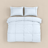 Microfibre Duvet Cover Set Washed Tufted | White | Double - 200cm (W) x 200/220cm (L) - The Bedding & Blankets Store