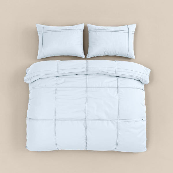 Microfibre Duvet Cover Set Washed Tufted | White | Double - 200cm (W) x 200/220cm (L) - The Bedding & Blankets Store