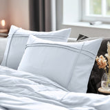 Microfibre Duvet Cover Set Washed Tufted | White | Double - 200cm (W) x 200/220cm (L) - The Bedding & Blankets Store