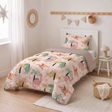 Microfibre Kids Coverless Duvet Dino | Sand | Single - 140cm (W) x 200cm (L) - The Bedding & Blankets Store