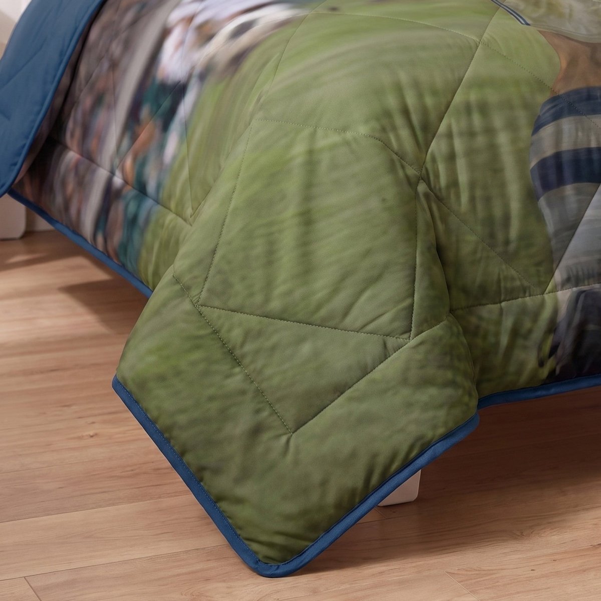Microfibre Kids Coverless Duvet Football Star | Blue | Single - 140cm (W) x 200cm (L) - The Bedding & Blankets Store