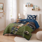 Microfibre Kids Coverless Duvet Football Star | Blue | Single - 140cm (W) x 200cm (L) - The Bedding & Blankets Store