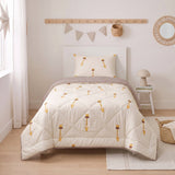 Microfibre Kids Coverless Duvet Giraffe | Beige | Single - 140cm (W) x 200cm (L) - The Bedding & Blankets Store