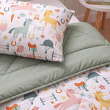Microfibre Kids Coverless Duvet Horses | White | Single - 140cm (W) x 200cm (L) - The Bedding & Blankets Store