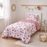 Microfibre Kids Coverless Duvet Kisses | White | Single - 140cm (W) x 200cm (L) - The Bedding & Blankets Store