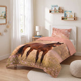 Microfibre Kids Coverless Duvet Pony | Pink | Single - 140cm (W) x 200cm (L) - The Bedding & Blankets Store