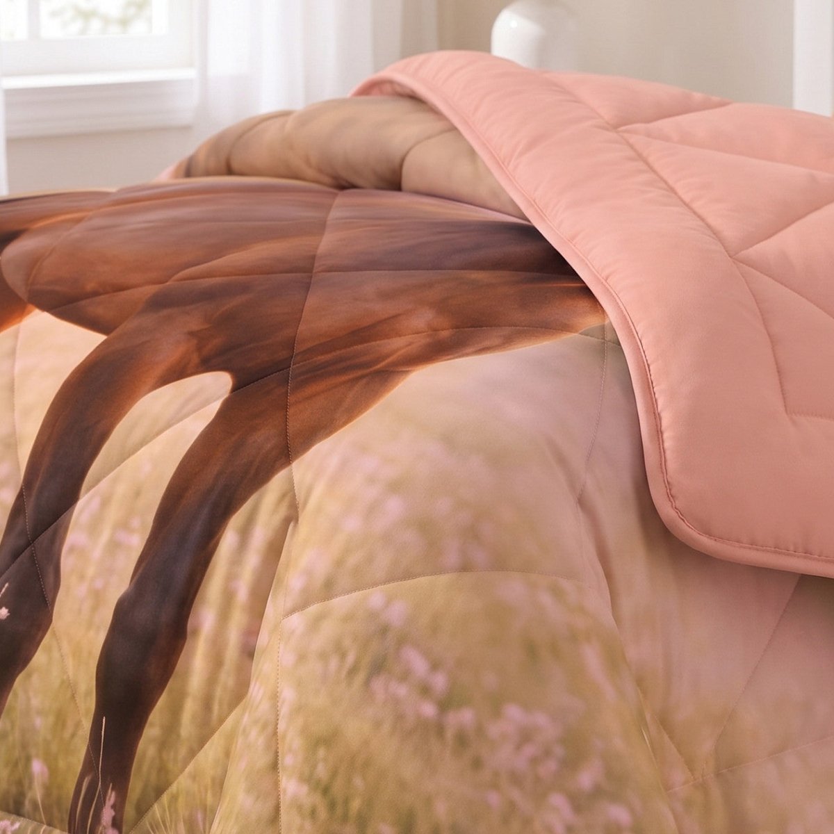 Microfibre Kids Coverless Duvet Pony | Pink | Single - 140cm (W) x 200cm (L) - The Bedding & Blankets Store
