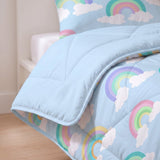 Microfibre Kids Coverless Duvet Rainbow | Blue | Single - 140cm (W) x 200cm (L) - The Bedding & Blankets Store