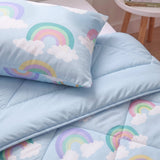 Microfibre Kids Coverless Duvet Rainbow | Blue | Single - 140cm (W) x 200cm (L) - The Bedding & Blankets Store