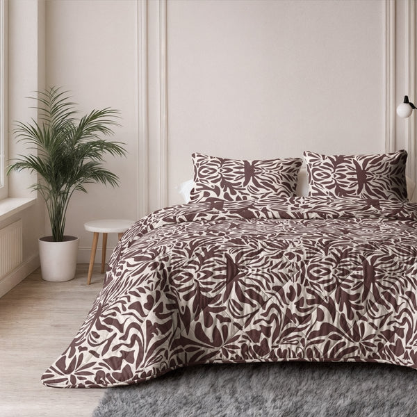 Microfibre Lazy Duvet Denzo | Red/Brown | King - 240cm (W) x 200cm (L) - The Bedding & Blankets Store