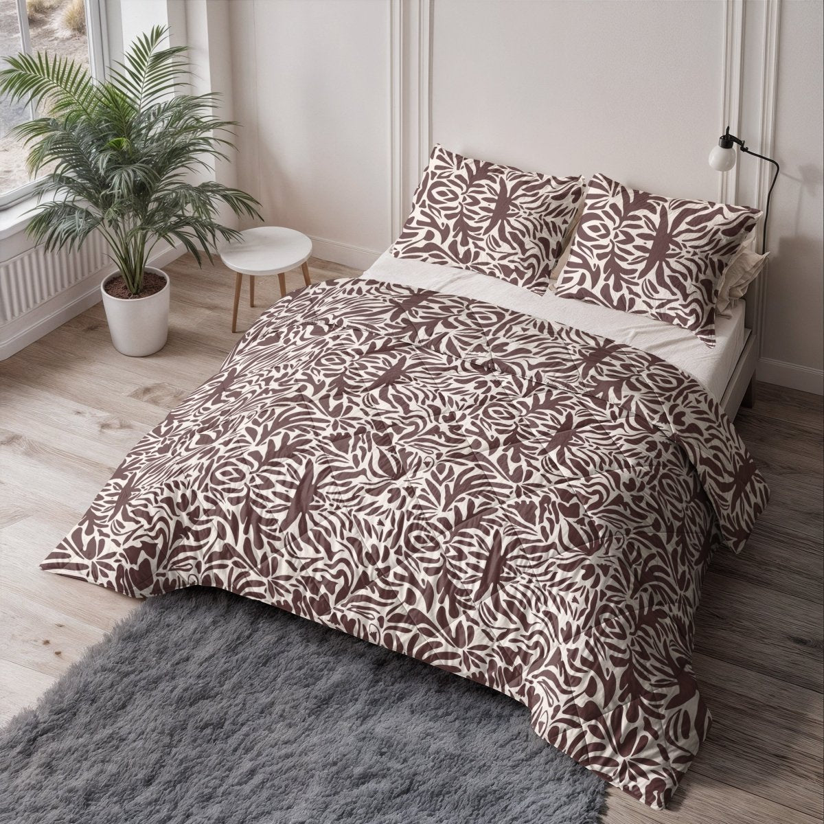 Microfibre Lazy Duvet Denzo | Red/Brown | King - 240cm (W) x 200cm (L) - The Bedding & Blankets Store