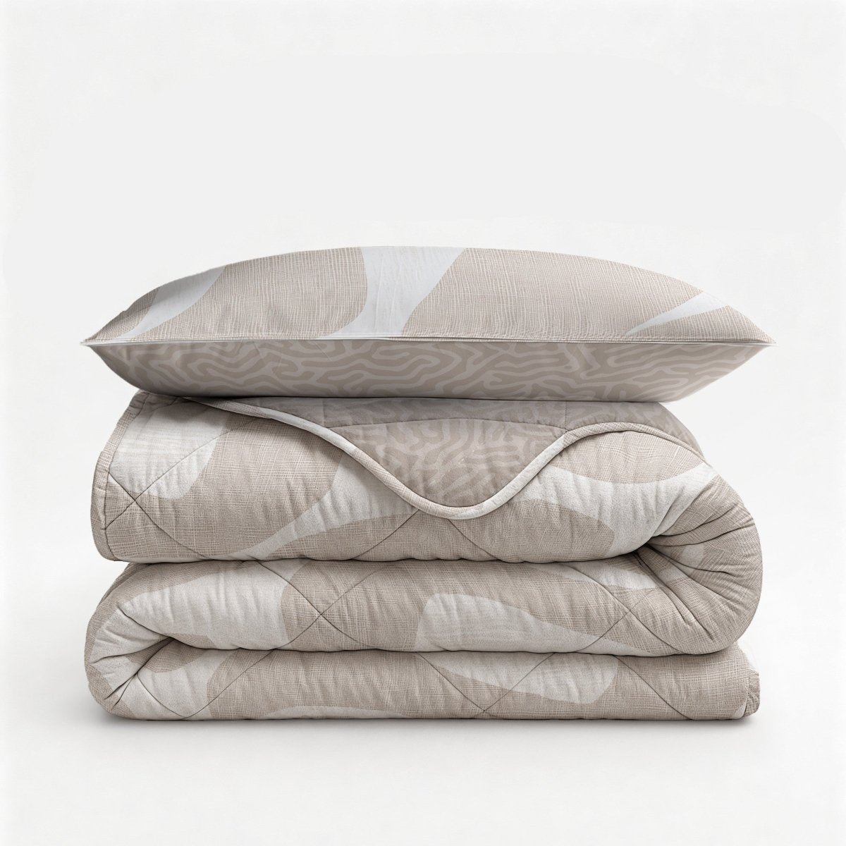 Microfibre Lazy Duvet Drifty | Sand/Grey | King Long - 240cm (W) x 220cm (L) - The Bedding & Blankets Store