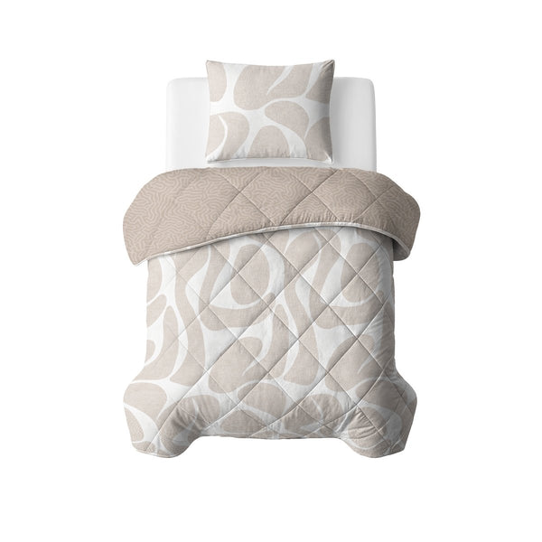 Microfibre Lazy Duvet Drifty | Sand/Grey | King Long - 240cm (W) x 220cm (L) - The Bedding & Blankets Store