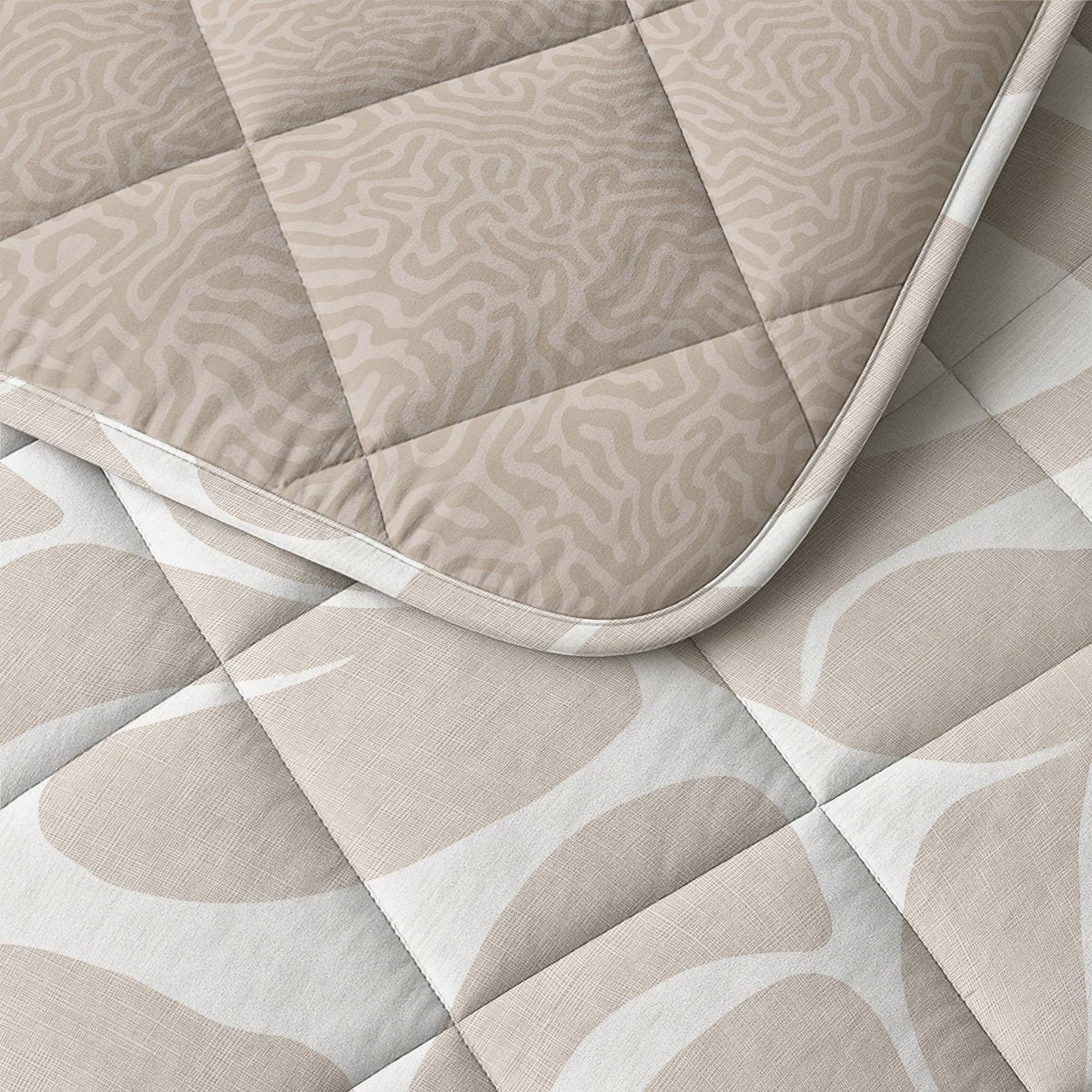 Microfibre Lazy Duvet Drifty | Sand/Grey | King Long - 240cm (W) x 220cm (L) - The Bedding & Blankets Store