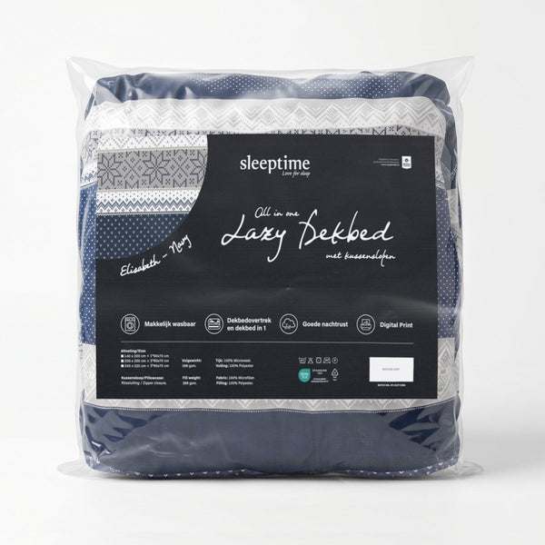 Microfibre Lazy Duvet Elisabeth | Navy | King - 240cm (W) x 200cm (L) - The Bedding & Blankets Store