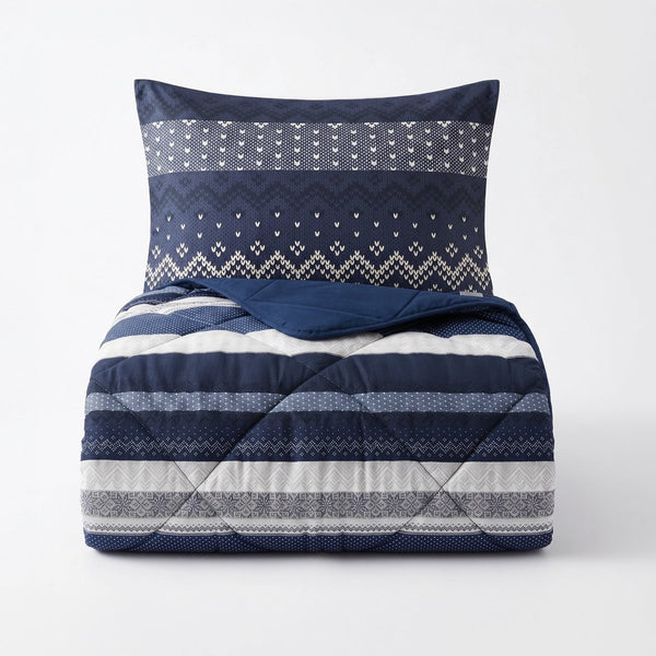 Microfibre Lazy Duvet Elisabeth | Navy | King - 240cm (W) x 200cm (L) - The Bedding & Blankets Store