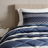Microfibre Lazy Duvet Elisabeth | Navy | King - 240cm (W) x 200cm (L) - The Bedding & Blankets Store