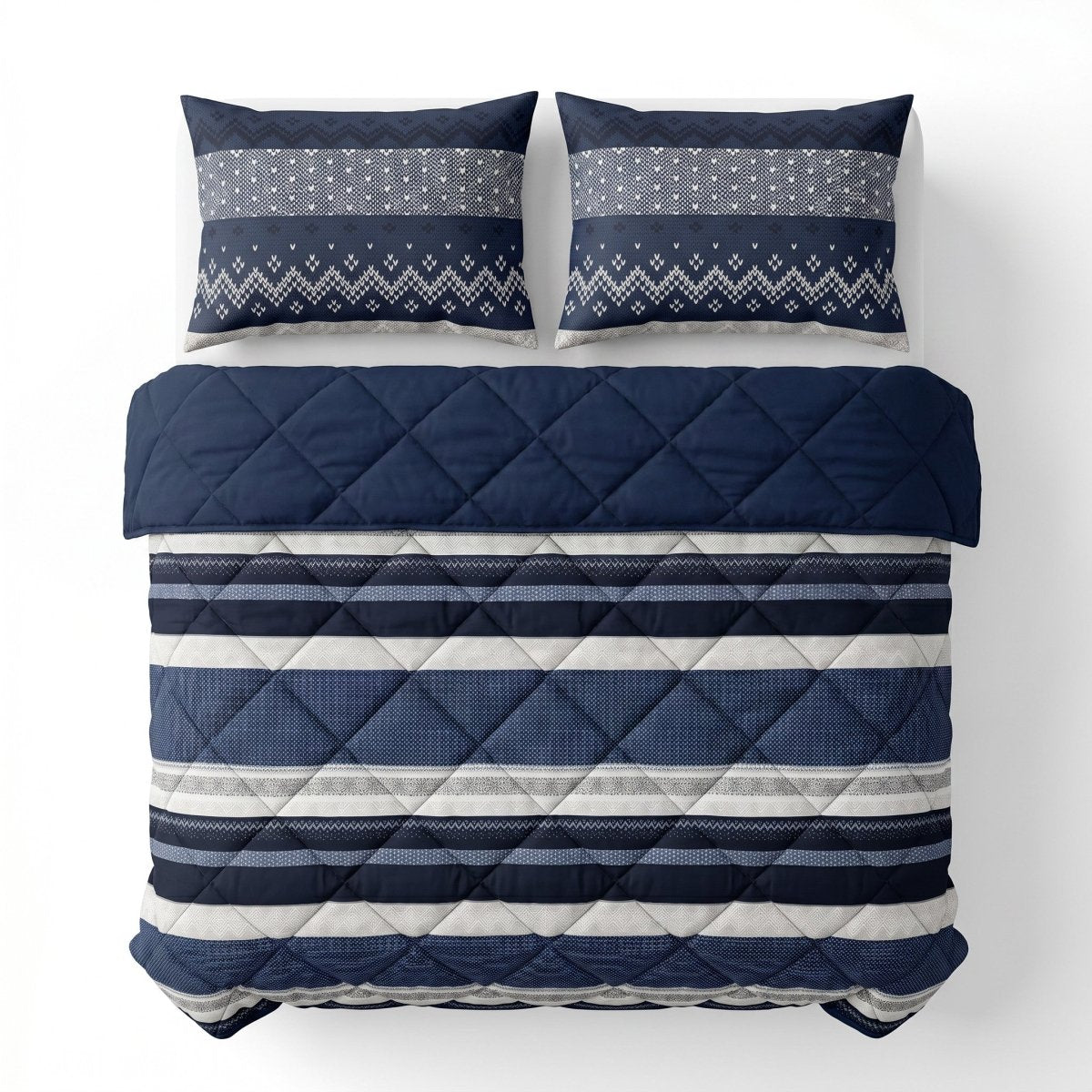 Microfibre Lazy Duvet Elisabeth | Navy | King - 240cm (W) x 200cm (L) - The Bedding & Blankets Store