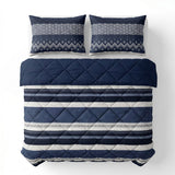 Microfibre Lazy Duvet Elisabeth | Navy | King - 240cm (W) x 200cm (L) - The Bedding & Blankets Store