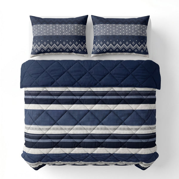 Microfibre Lazy Duvet Elisabeth | Navy | King - 240cm (W) x 200cm (L) - The Bedding & Blankets Store