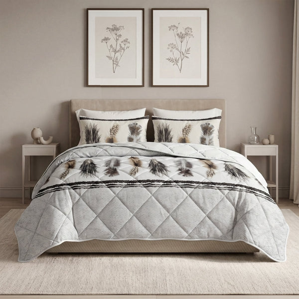 Microfibre Lazy Duvet Feathers 3 | Sand | King - 240cm (W) x 200cm (L) - The Bedding & Blankets Store