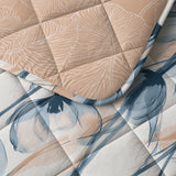 Microfibre Lazy Duvet Glass Flower | Blue | King Long - 240cm (W) x 220cm (L) - The Bedding & Blankets Store
