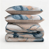 Microfibre Lazy Duvet Glass Flower | Blue | King Long - 240cm (W) x 220cm (L) - The Bedding & Blankets Store