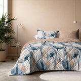 Microfibre Lazy Duvet Glass Flower | Blue | King Long - 240cm (W) x 220cm (L) - The Bedding & Blankets Store