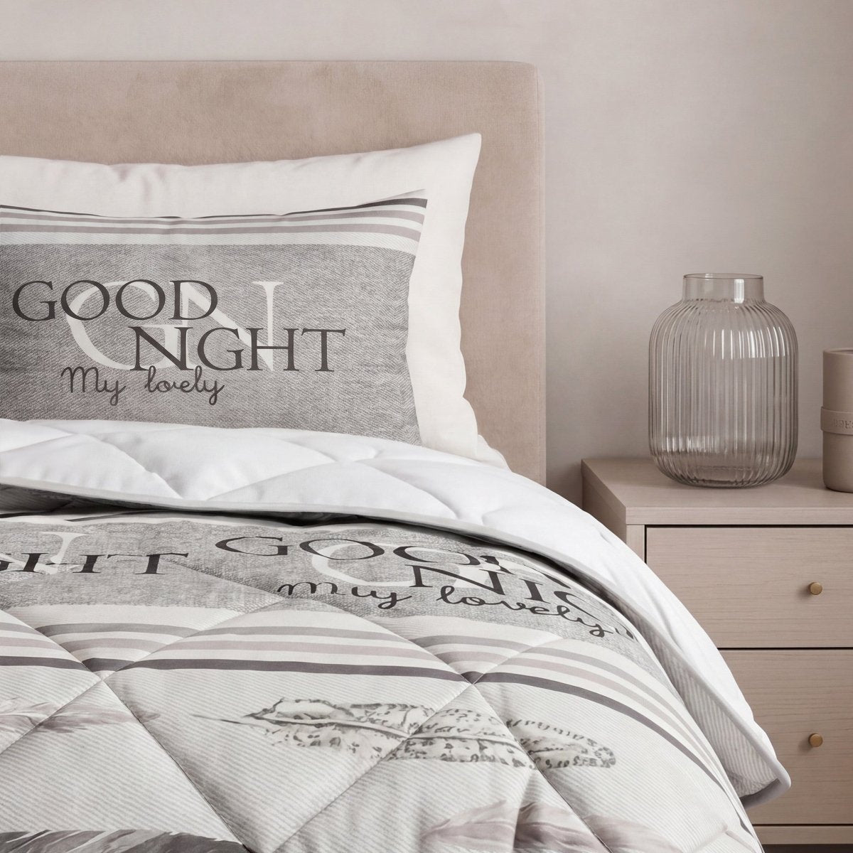 Microfibre Lazy Duvet Goodnight | Sand | King - 240cm (W) x 200cm (L) - The Bedding & Blankets Store