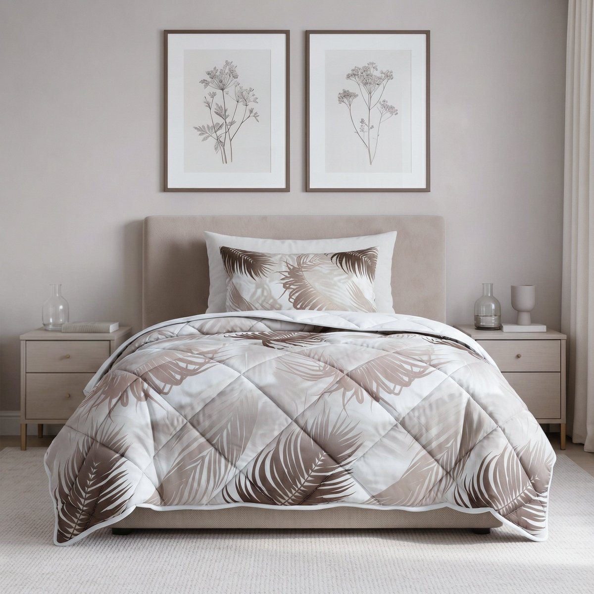 Microfibre Lazy Duvet Jayda | Sand | King - 240cm (W) x 200cm (L) - The Bedding & Blankets Store