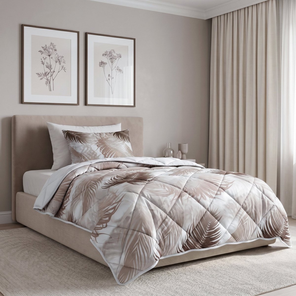 Microfibre Lazy Duvet Jayda | Sand | King - 240cm (W) x 200cm (L) - The Bedding & Blankets Store