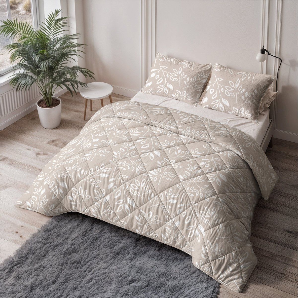 Microfibre Lazy Duvet Neva | Taupe/Sand | King - 240cm (W) x 200cm (L) - The Bedding & Blankets Store