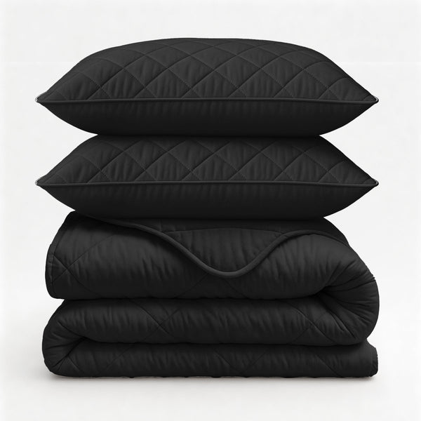 Microfibre Lazy Duvet Uni | Black | King - 240cm (W) x 200cm (L) - The Bedding & Blankets Store