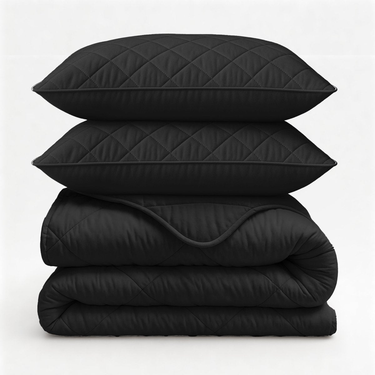 Microfibre Lazy Duvet Uni | Black | King - 240cm (W) x 200cm (L) - The Bedding & Blankets Store