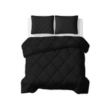 Microfibre Lazy Duvet Uni | Black | King - 240cm (W) x 200cm (L) - The Bedding & Blankets Store