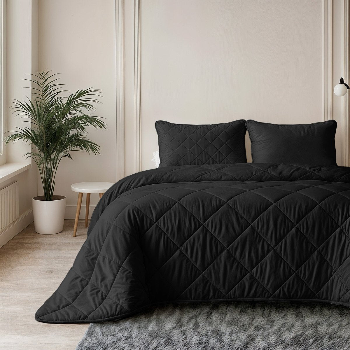 Microfibre Lazy Duvet Uni | Black | King - 240cm (W) x 200cm (L) - The Bedding & Blankets Store