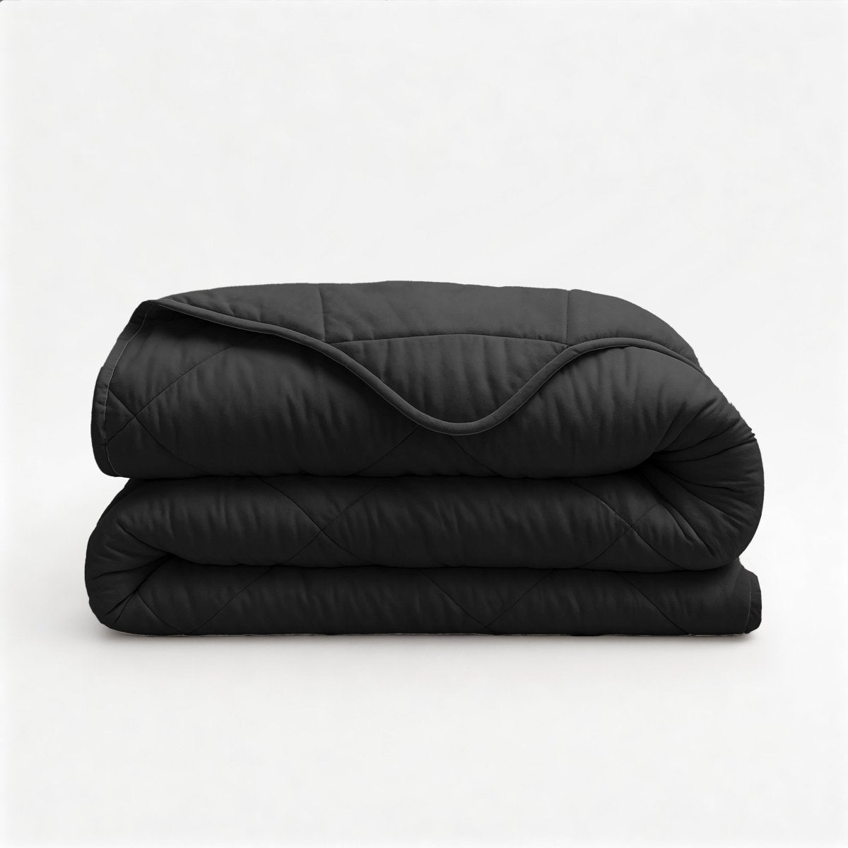 Microfibre Lazy Duvet Uni | Black | King - 240cm (W) x 200cm (L) - The Bedding & Blankets Store